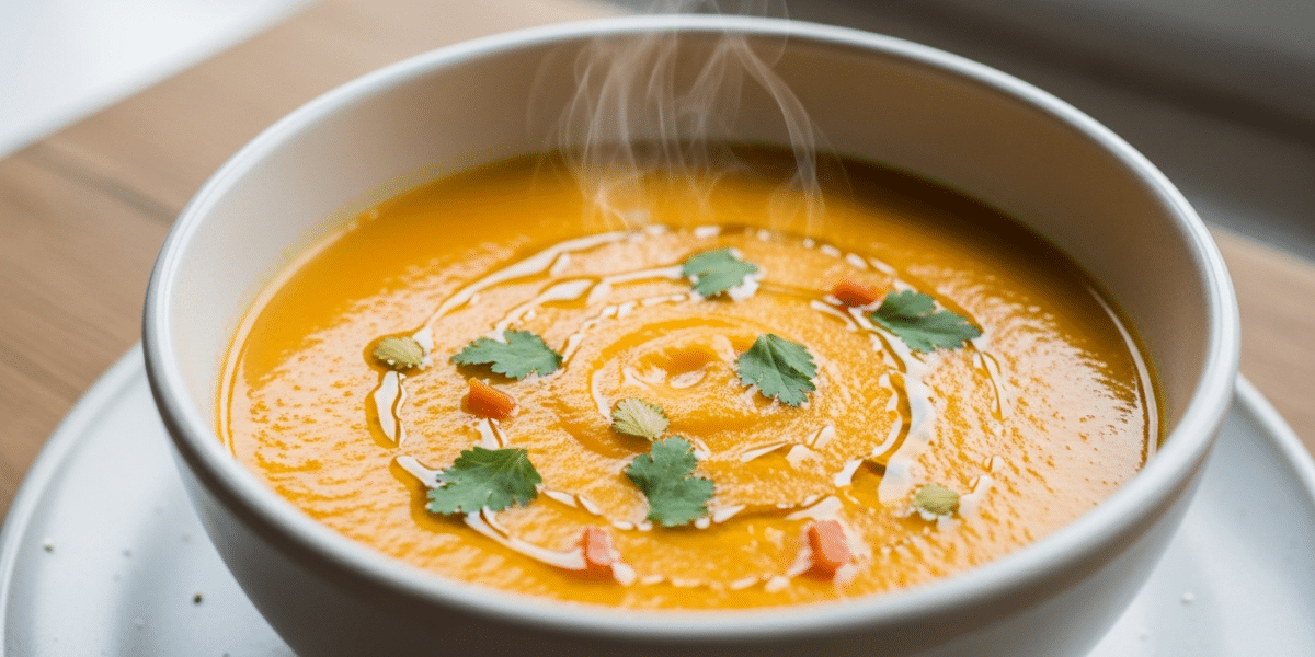 Velouté de carottes au gingembre sans lactose