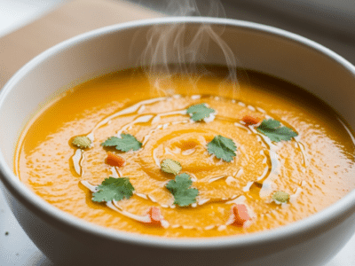 Velouté de carottes au gingembre sans lactose