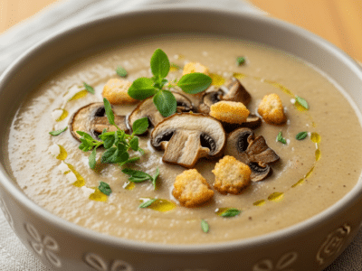Velouté de champignons sans lait et sans gluten
