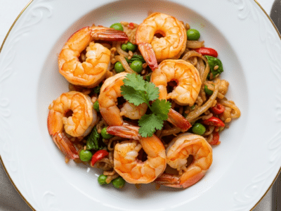 Wok de crevettes savoureux sans FODMAP