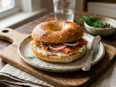 Bagel maison sans graines de sésame