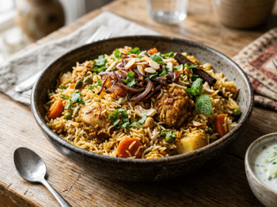 Biryani sans gluten et sans lactose – Plat indien aux épices et riz basmati