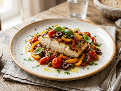 Cabillaud à la Provençale sans gluten et sans lactose