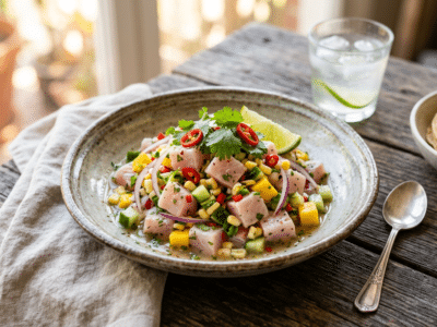 Ceviche frais sans gluten et sans lactose