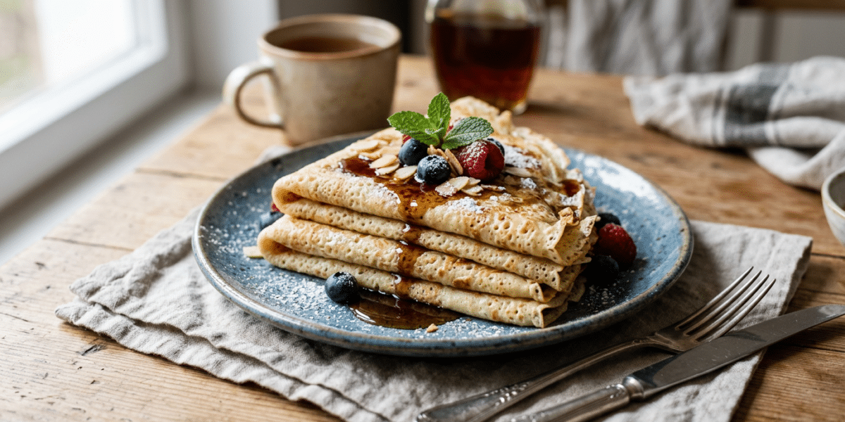 Crêpes sans gluten et sans lactose moelleuses