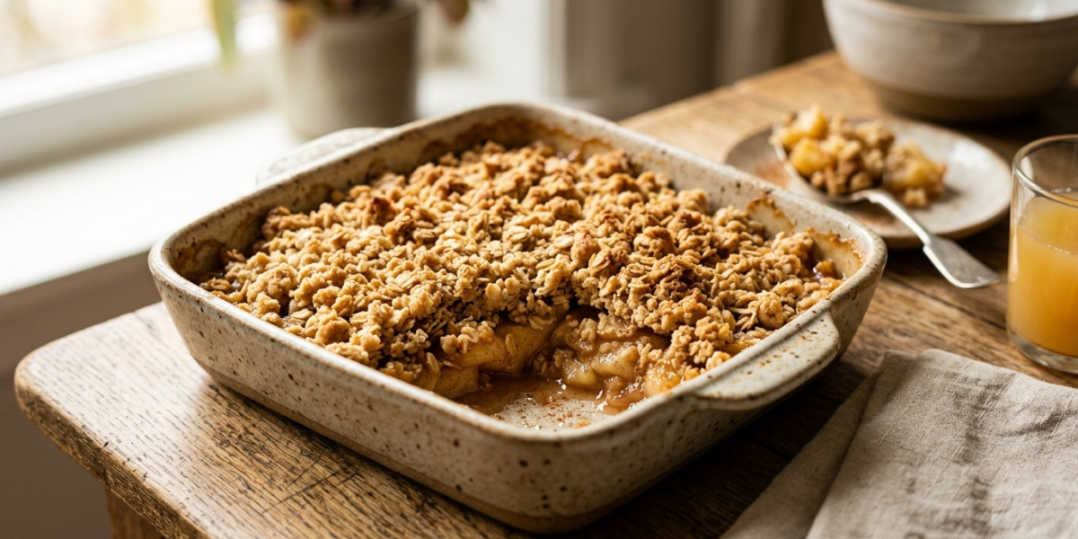Crumble aux pommes sans amandes et sans beurre