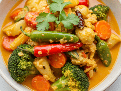 Curry de légumes au lait de coco sans gluten