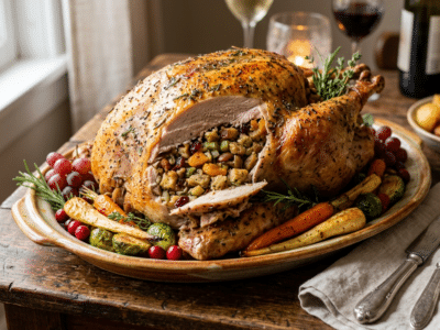 Dinde farcie sans gluten ni œuf – recette savoureuse et légère