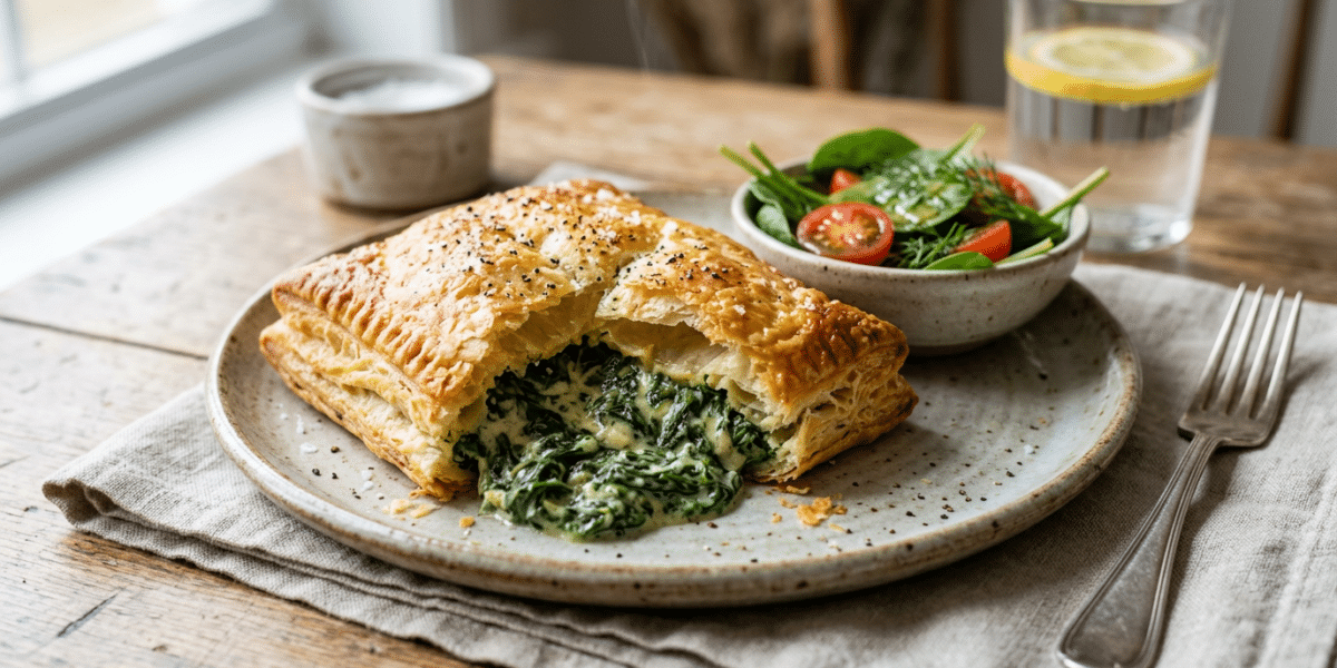 Feuilleté aux épinards sans gluten et sans lactose