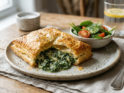 Feuilleté aux épinards sans gluten et sans lactose