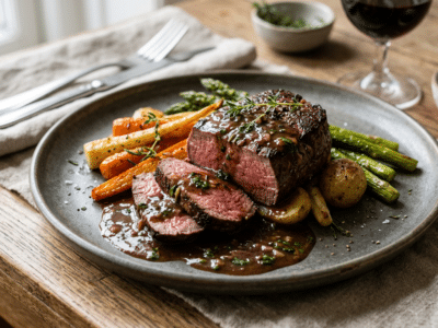 Filet de bœuf en sauce sans lactose et sans gluten