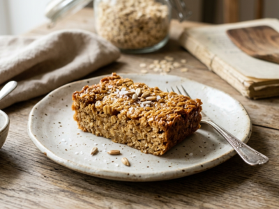 Flapjack moelleux sans arachides ni fruits à coque