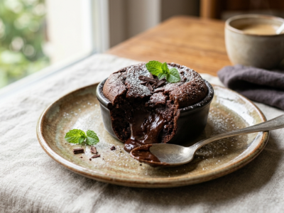 Fondant au chocolat sans fruits à coque et sans œuf