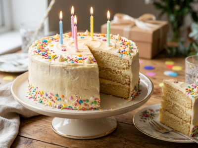 Gâteau d&rsquo;anniversaire moelleux sans arachides