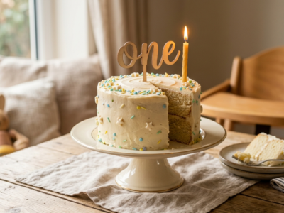 Gâteau premier anniversaire sans fruits à coque
