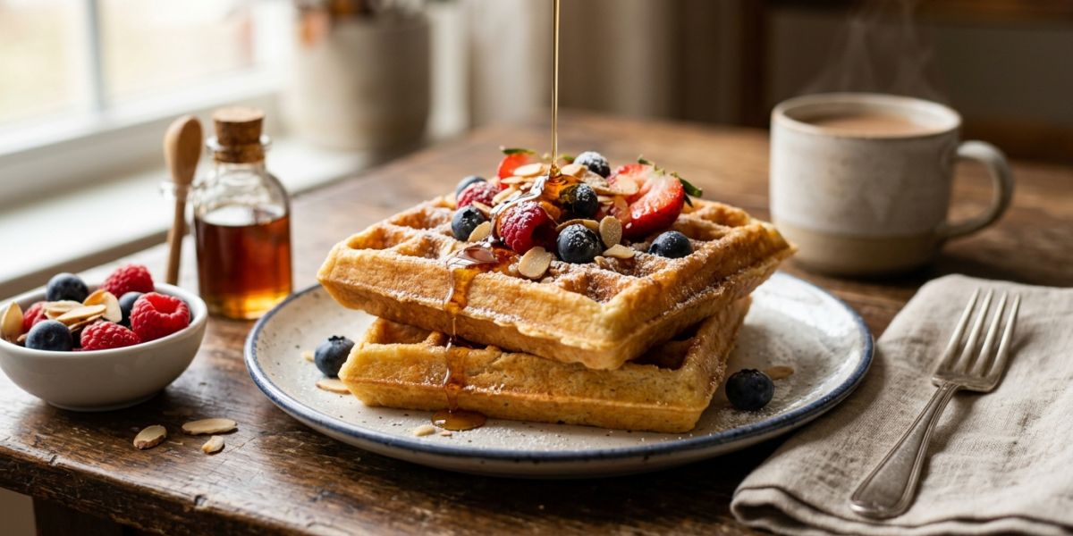 Gaufres sans gluten, sans œuf et sans lactose