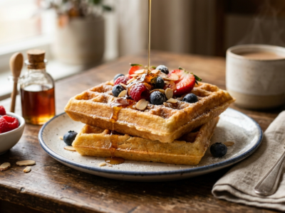 Gaufres sans gluten, sans œuf et sans lactose