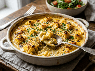 Gratin de chou-fleur sans lait et sans gluten