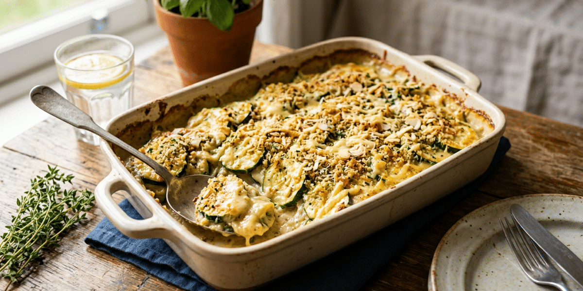 Gratin de courgettes sans lactose sans œuf