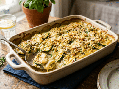 Gratin de courgettes sans lactose sans œuf