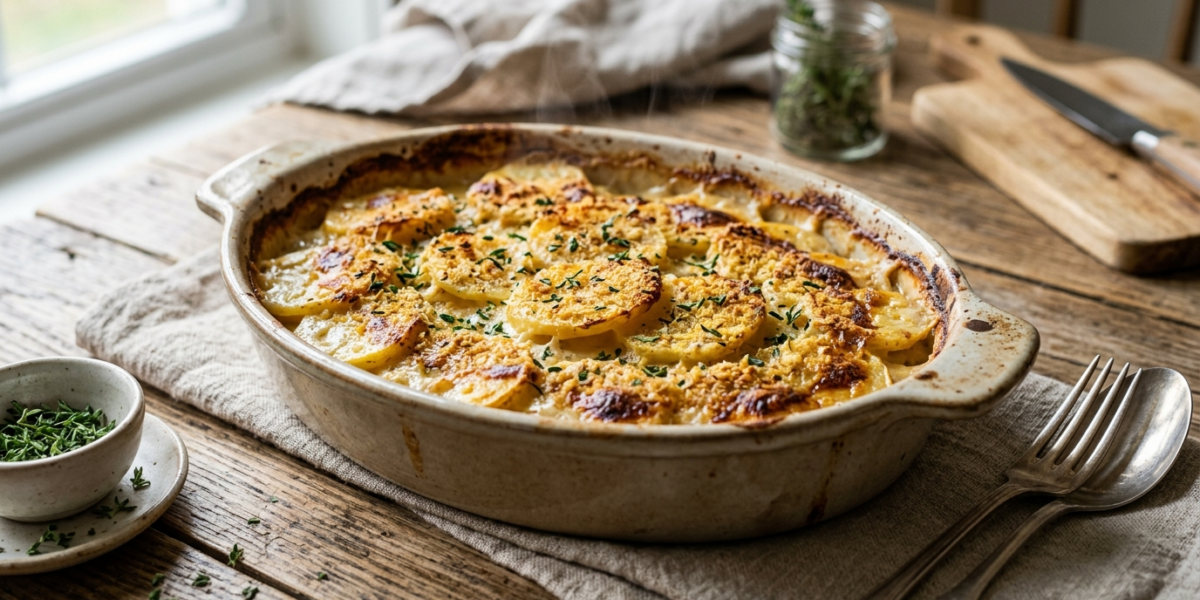 Gratin de pommes de terre sans gluten, sans lactose et sans soja