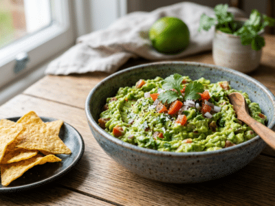 Guacamole frais sans gluten et sans soja