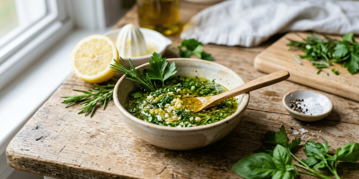 Marinade au citron et herbes fraîches sans gluten et sans moutarde