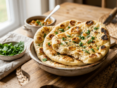 Naan sans gluten ni lactose fait maison