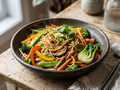 Nouilles sautées aux légumes sans cacahuètes