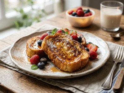 Pain perdu sans lactose à la vanille