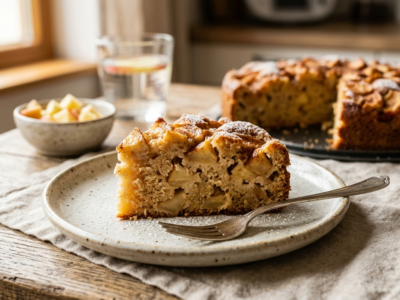Pâtisserie sans allergènes courants : gâteau moelleux aux pommes