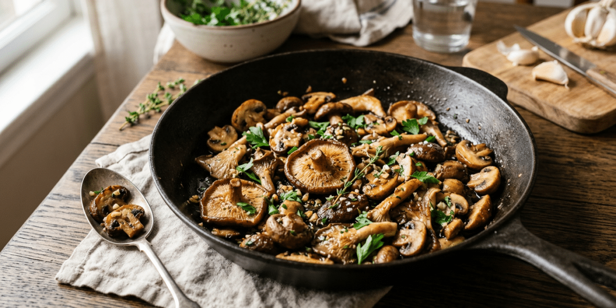 Poêlée de champignons sans gluten ni lactose