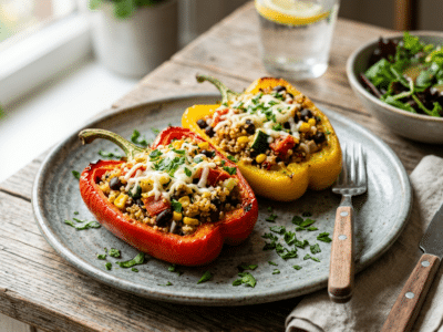 Poivrons farcis végétariens sans gluten ni œuf