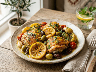 Poulet au citron confit sans gluten et sans lactose