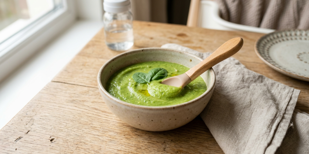 Purée bébé petits pois et brocoli sans lactose