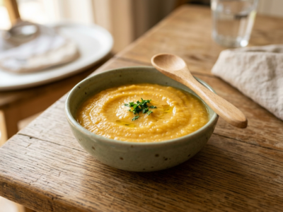 Purée de légumes sans gluten adaptée pour bébé de 8 mois