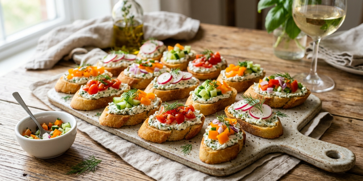 Recette Apéro Sans Fruits à Coque ni Arachides : Mini Toasts au Fromage et Légumes
