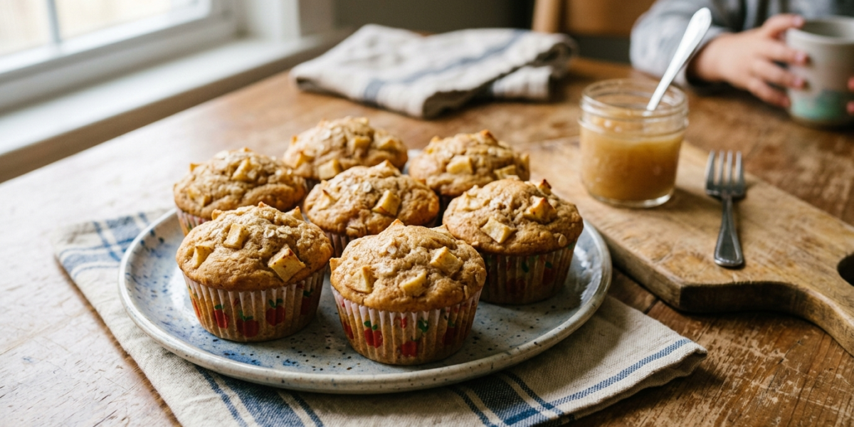 Recette de muffins moelleux aux pommes sans arachides pour enfants