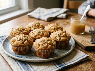 Recette de muffins moelleux aux pommes sans arachides pour enfants
