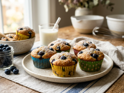 Recette Kid-Friendly de Muffins aux Myrtilles Sans Arachides