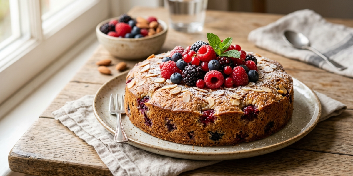 Recette Maison Sans Gluten et Sans Soja – Gâteau Moelleux aux Amandes et Fruits Rouges