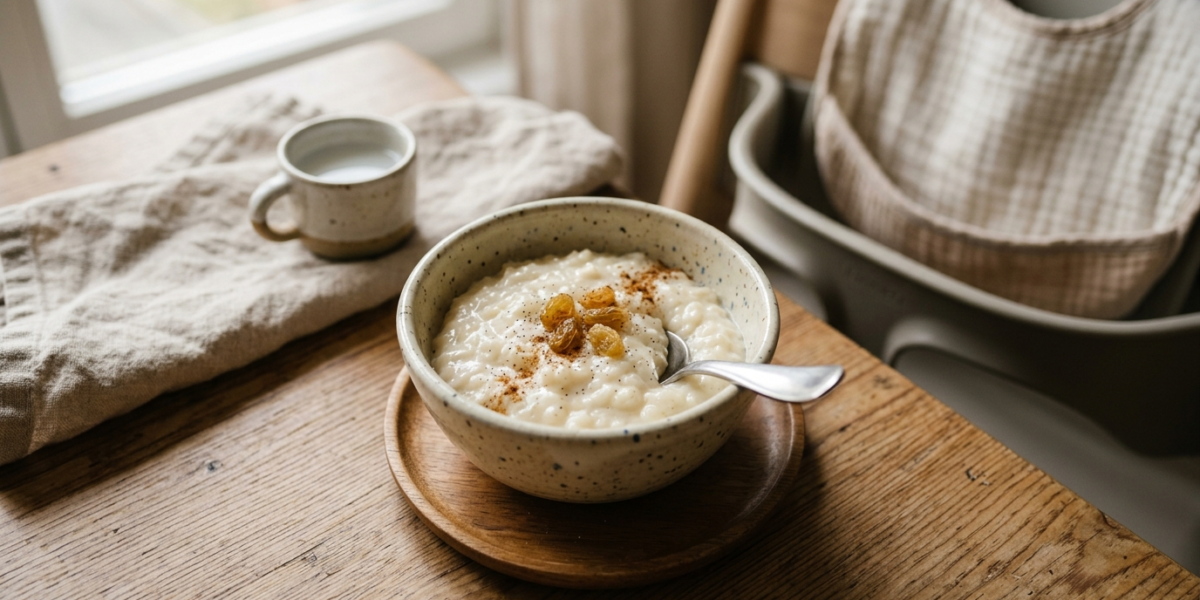 Riz au lait bébé sans lactose et sans gluten