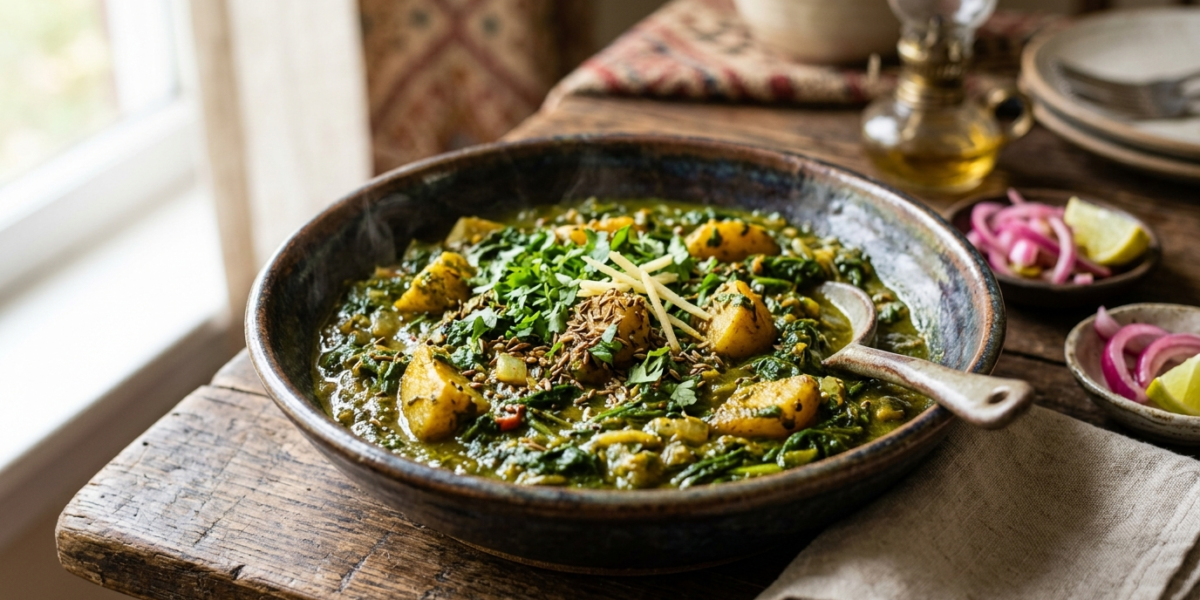 Saag Aloo sans gluten et sans lactose
