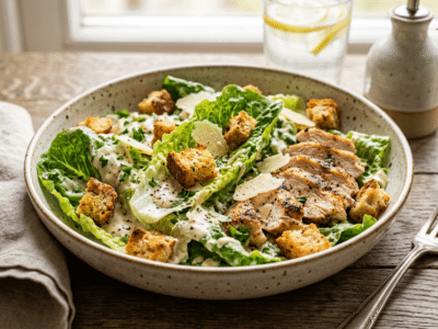 Salade César sans gluten et sans lactose