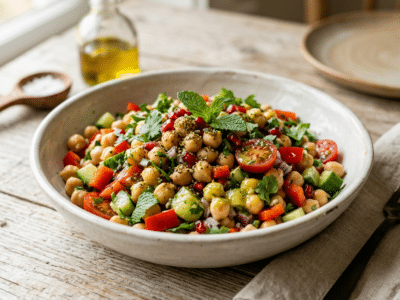 Salade de pois chiches sans gluten et sans lactose