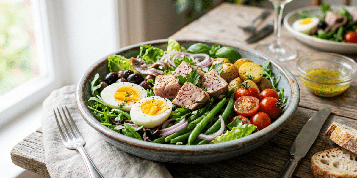 Salade niçoise sans gluten traditionnelle