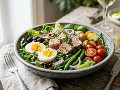 Salade niçoise sans gluten traditionnelle