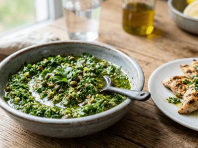 Salsa Verde Sans Gluten et Sans FODMAP