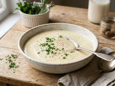 Sauce béchamel sans gluten et sans lait