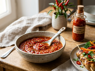 Sauce pimentée sans soja ni sésame